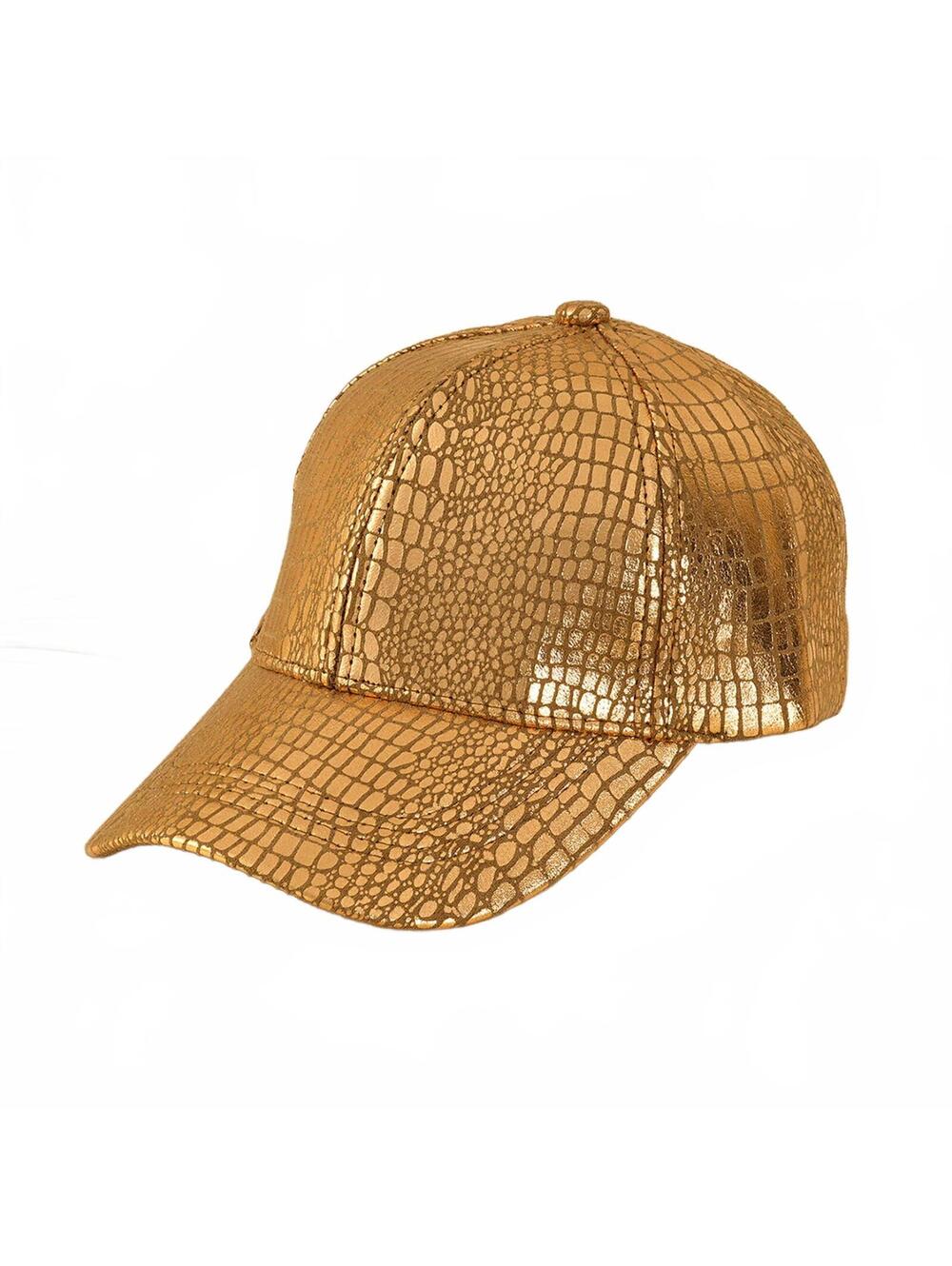 Gold Crocodile Pattern Baseball Cap Hat